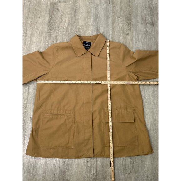 Dennis Basso 1X Tan Trench Coat Leopard Cuff Lining Classic‎ Mid-Length - Picture 3 of 9